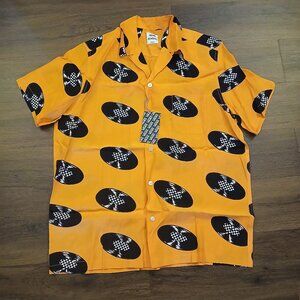 VANS VAULT x Wacko Maria Woven Orange Shirt Men's Size M New DESIGNER RETRO COOL